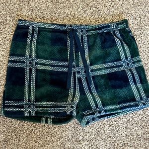 Plaid fleece shorts